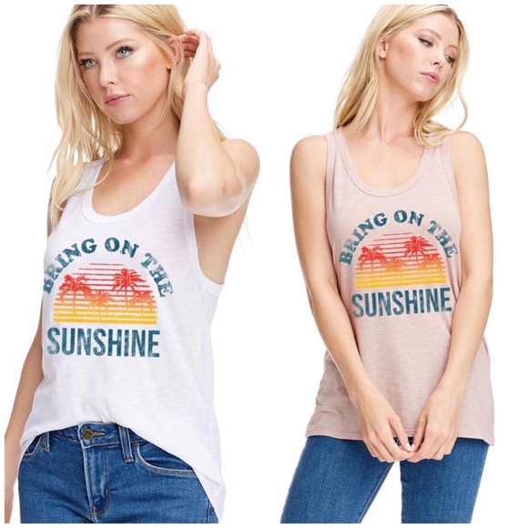 White Bring On The Sunshine Tank - Picture 3 of 6